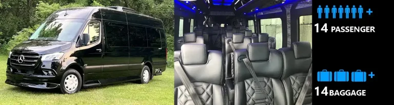 Mercedes Sprinter luxury van for Seattle group transportation up to 14 passengers