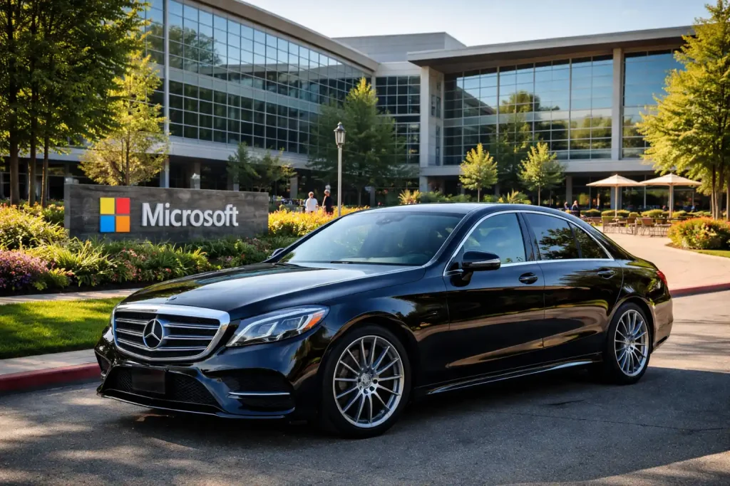 Corporate car service vehicle in Kirkland Washington