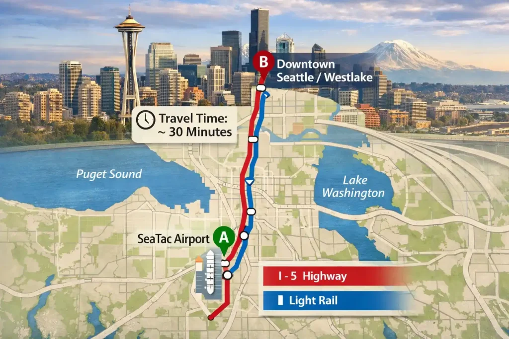 rout From SeaTac to Seattle