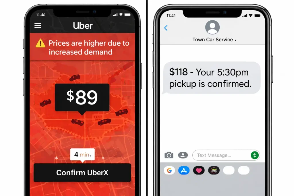 Uber cost vs town car service cost