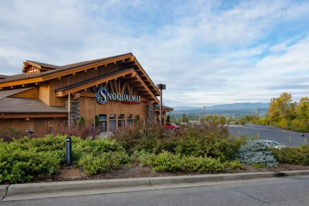 View of Snoqualmie Casino and Natural Landscape Backdrop