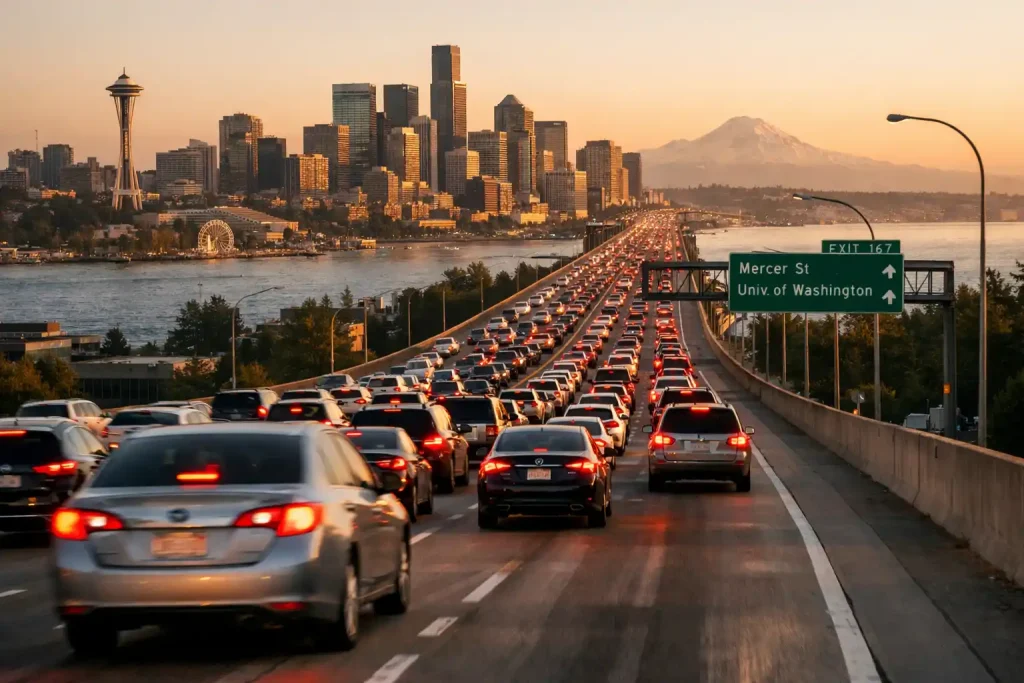 Seattle traffic and bridge timing affecting transportation reliability