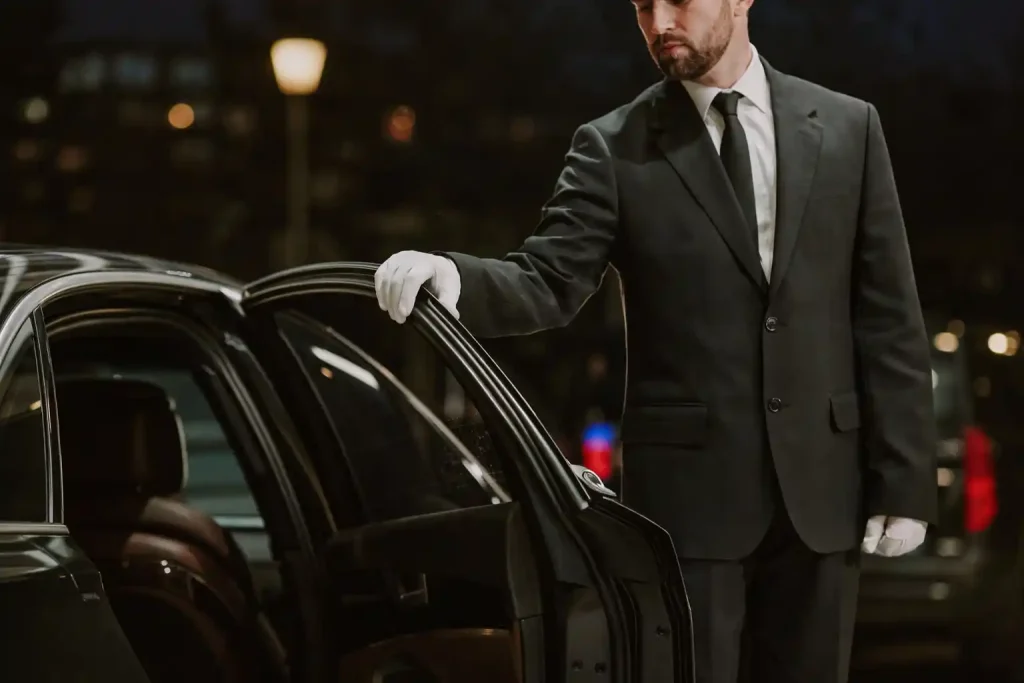 Professional black car service ready for seatac airport transportation from Bellevue business district