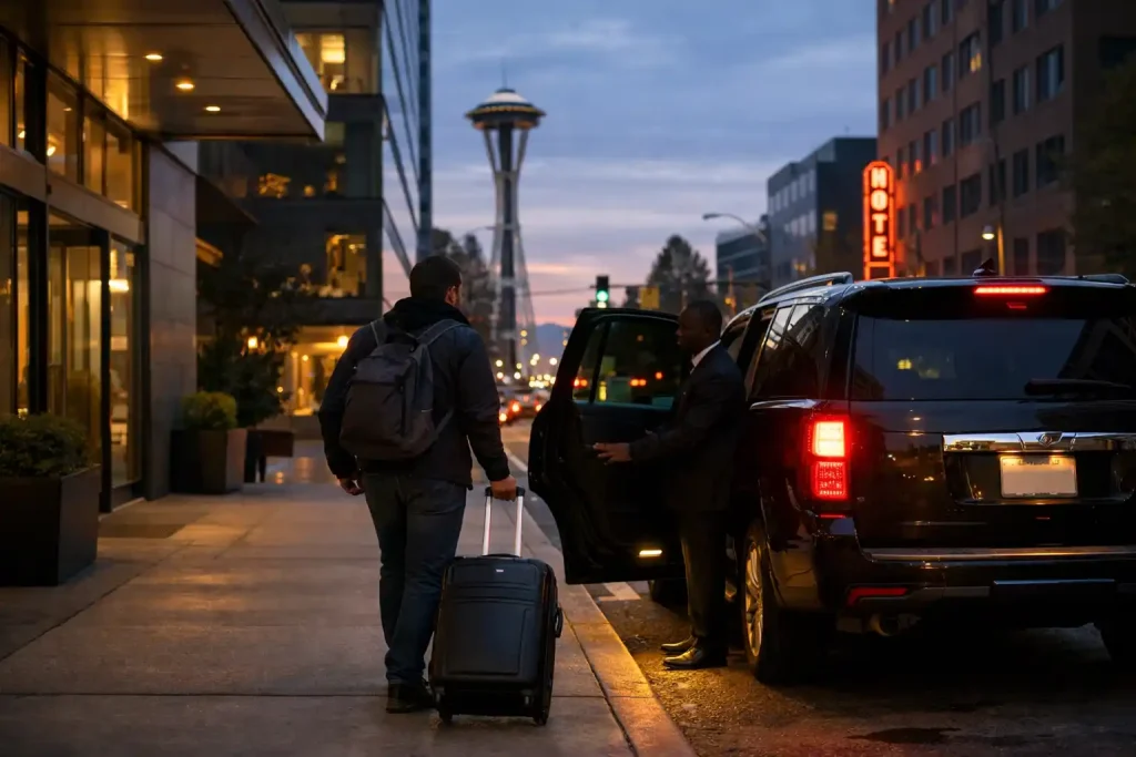 Downtown to SeaTac return trip — early morning pickup buffer strategy