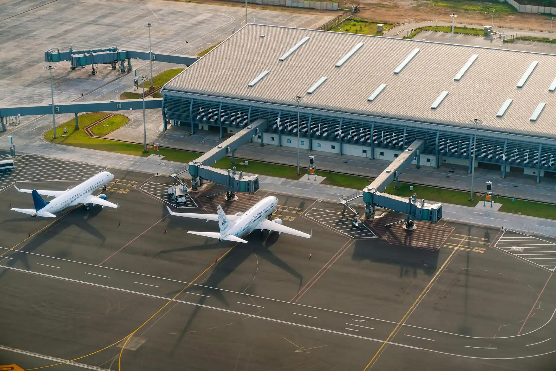 side-by-side visual concept showing chauffeur greeting inside terminal vs curbside pickup outside airport with cars and traffic
